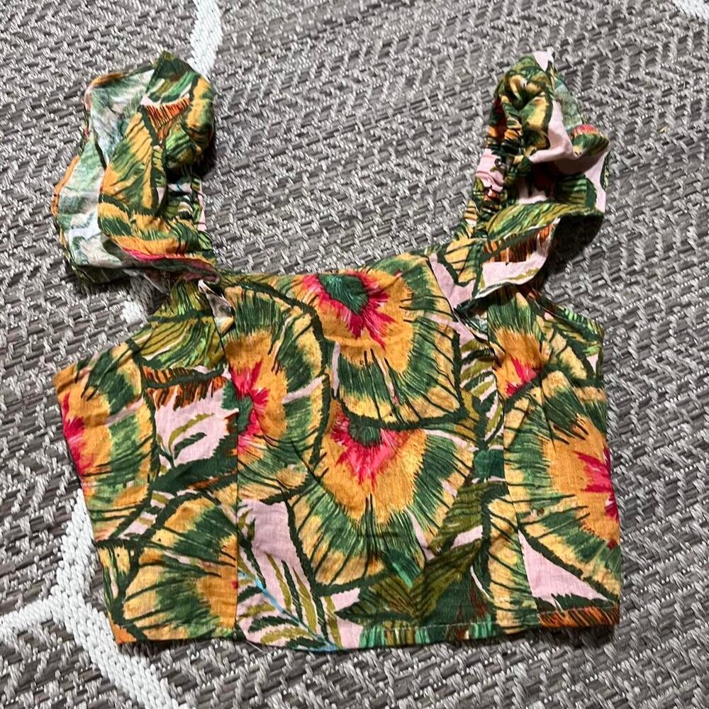 Cynthia rowley linen blend crop top sz M